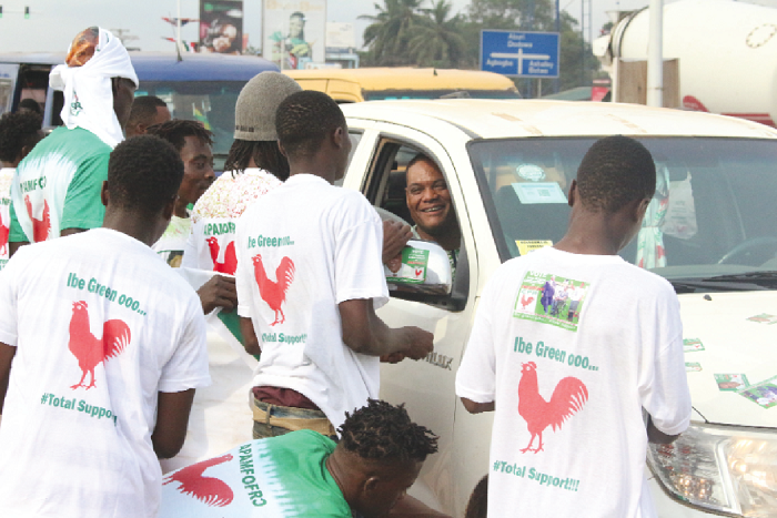  Mr Greenstreet on a campaign tour of Adenta in the Greater Accra Region